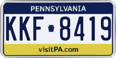PA license plate KKF8419