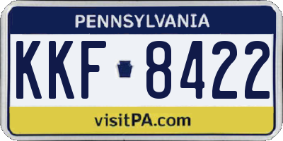 PA license plate KKF8422