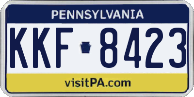PA license plate KKF8423