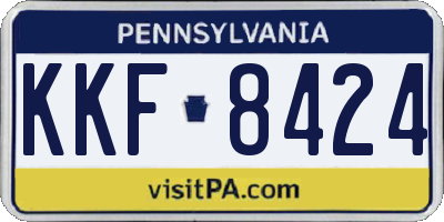 PA license plate KKF8424