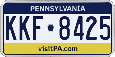 PA license plate KKF8425