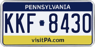 PA license plate KKF8430