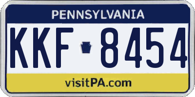 PA license plate KKF8454