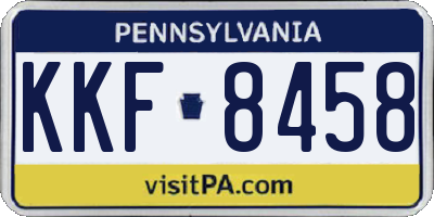 PA license plate KKF8458