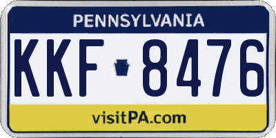 PA license plate KKF8476