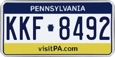 PA license plate KKF8492