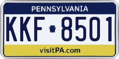 PA license plate KKF8501
