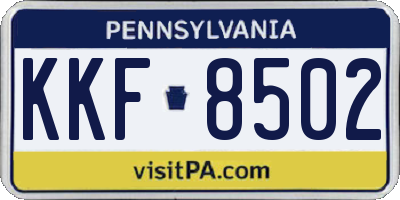 PA license plate KKF8502
