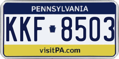 PA license plate KKF8503