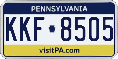 PA license plate KKF8505