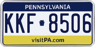PA license plate KKF8506