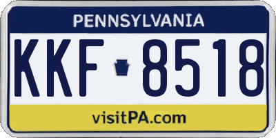 PA license plate KKF8518