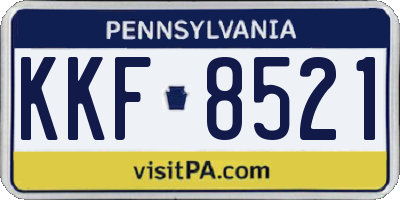PA license plate KKF8521