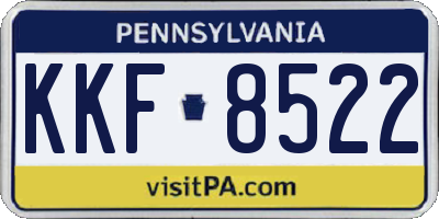 PA license plate KKF8522