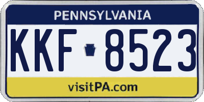 PA license plate KKF8523