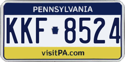 PA license plate KKF8524