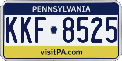 PA license plate KKF8525