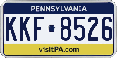 PA license plate KKF8526