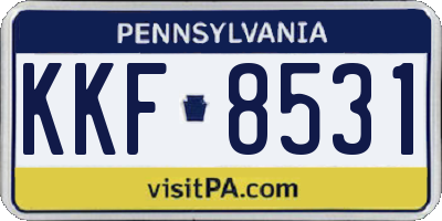 PA license plate KKF8531