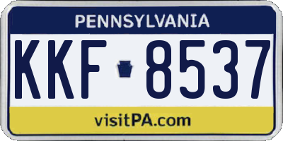 PA license plate KKF8537
