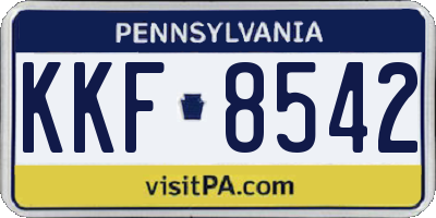 PA license plate KKF8542