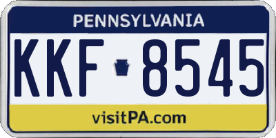 PA license plate KKF8545