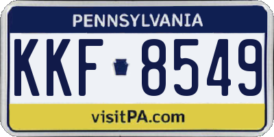 PA license plate KKF8549