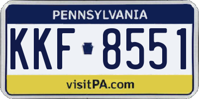 PA license plate KKF8551