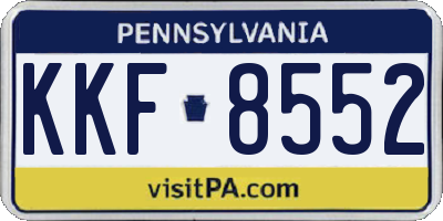 PA license plate KKF8552