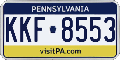 PA license plate KKF8553