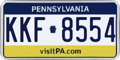 PA license plate KKF8554