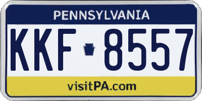 PA license plate KKF8557