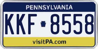 PA license plate KKF8558