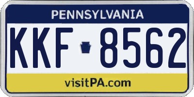 PA license plate KKF8562