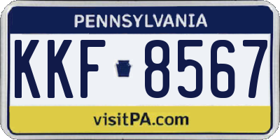 PA license plate KKF8567