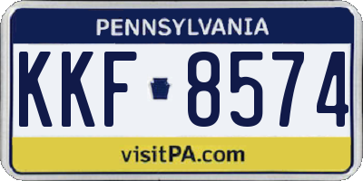 PA license plate KKF8574