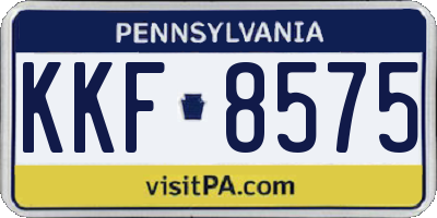 PA license plate KKF8575