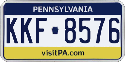 PA license plate KKF8576