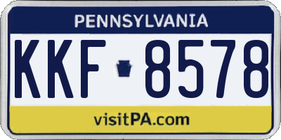 PA license plate KKF8578