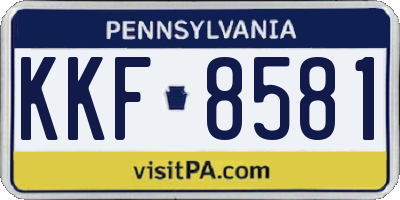 PA license plate KKF8581