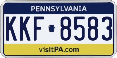 PA license plate KKF8583