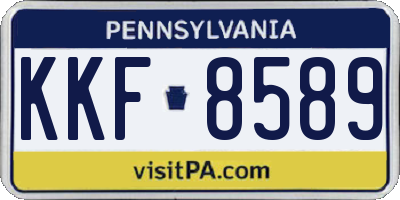PA license plate KKF8589
