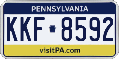 PA license plate KKF8592