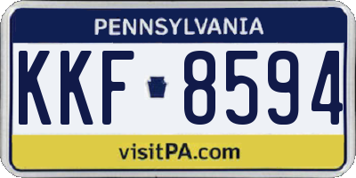 PA license plate KKF8594