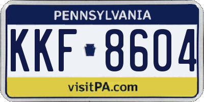 PA license plate KKF8604
