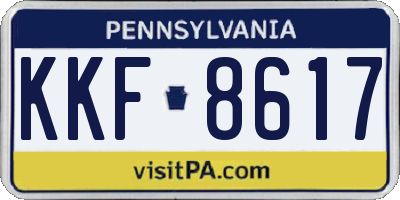 PA license plate KKF8617
