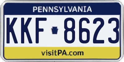 PA license plate KKF8623