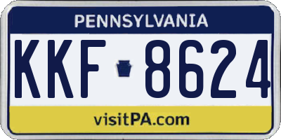 PA license plate KKF8624