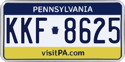 PA license plate KKF8625
