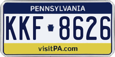 PA license plate KKF8626